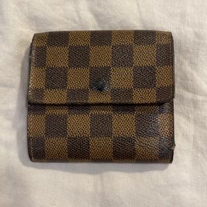 Louis Vuitton  Damier Ebene Square Double Sided Flap Trifold Coin Wallet